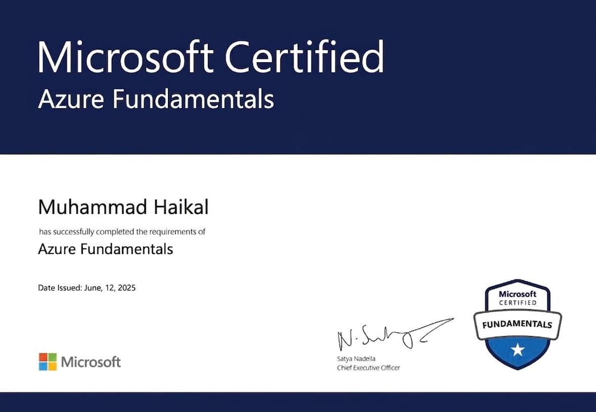 Sertifikat Microsoft Azure Fundamentals
